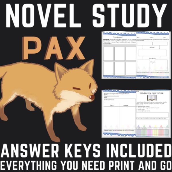 Novel Study for Pax by Sara Pennypacker