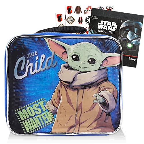 Baby Yoda Store Star Wars Baby Yoda Lunch Bag Set – Baby Yoda School Supplies Bundle with Insulated Lunch Box and Stickers for Boys and Girls (Mandalorian School Supplies)
