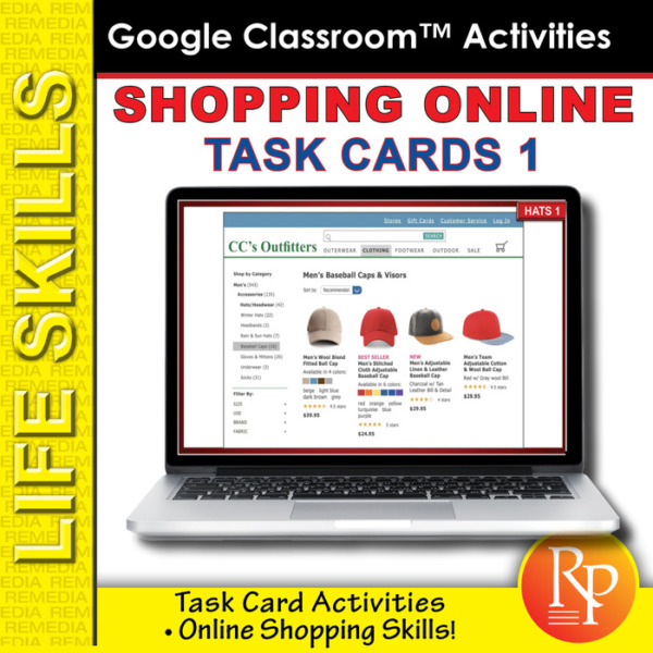 Shopping Online Task Cards 1: Consumer Life Skills | GOOGLE | Reading Activities
