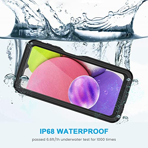 Lanhiem for Samsung Galaxy A03s Phone Case, IP68 Waterproof Dustproof Case with Built-in Screen Protector, Full Body Heavy Duty Shockproof Protective Cover for Samsung A03S (Black/Clear) | The Storepaperoomates Retail Market - Fast Affordable Shopping