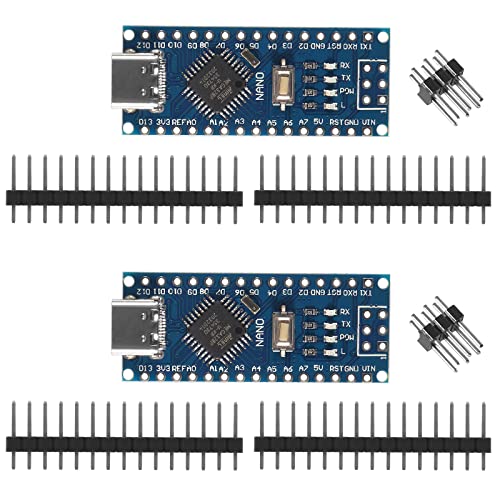 AITRIP 2PCS Type-C USB CH340 5V 16MHz for Nano Board CH340/ATmega+328P , Type-C Connection Compatible with Arduino Nano V3.0