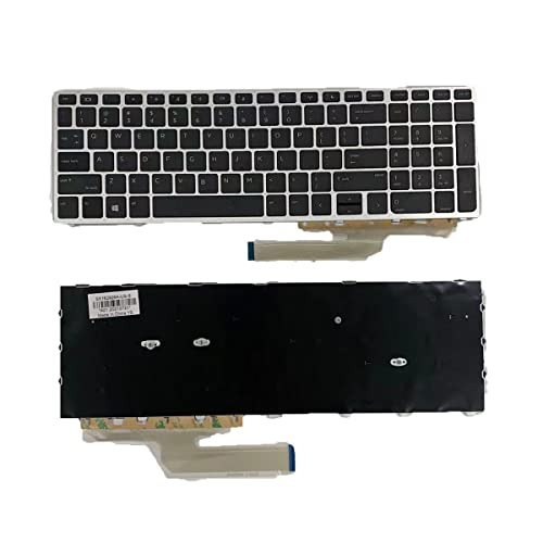 yhfshop Laptop Replacement US Layout Keyboard for HP Probook 450 G5 455 G5 470 G5 450 G6 455 G6 Silver Frame