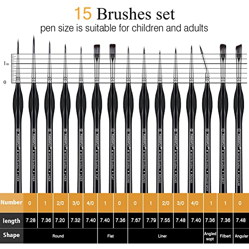 PANDAFLY Micro Detail Paint Brush Set, 15pcs Miniature Painting Brushes for Fine Detailing & Art Painting – Watercolor Oil Acrylic, Face, Nail, Craft Models, Rock Painting, Warhammer 40k | The Storepaperoomates Retail Market - Fast Affordable Shopping