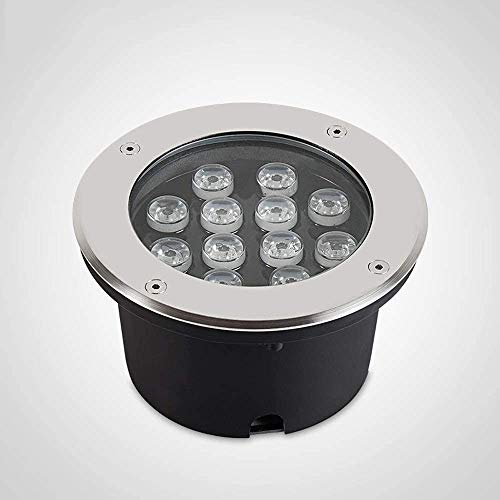 Outdoor In-Ground Lights 12W Increases Home Security Recessed Garden Park Lawn Pathway Lighting LED Underground Light Landscape Features Super Bright Well Light (Color : Warm Light)