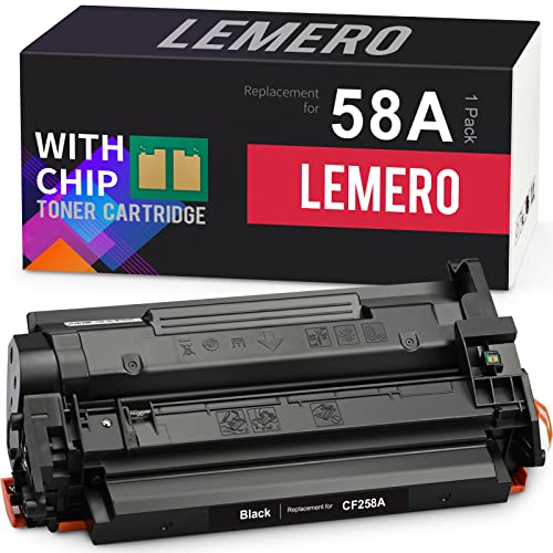 LEMERO 58A (with Chip) Compatible Toner Cartridge Replacement for HP 58A CF258A CF258X 58X for Laserjet Pro MFP M428fdw M404dn M404n M404dw M428fdn M404 Printer (Black)