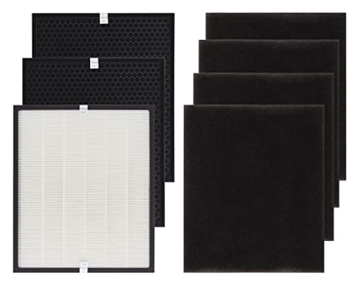 Replacement Filters Compatible with Air Doctor 3000, HEPA Filter with 2 Activated Carbon Filters,4 Pre-Filters