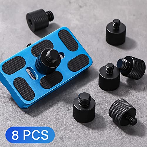 8 Pack Camera Screw Adapter 1/4 Male to 3/8 Female and 3/8 Male to 1/4 Female Camera Screw Adapter for Camera Tripod Stand Microphone Stand Mic Mount (Black) | The Storepaperoomates Retail Market - Fast Affordable Shopping