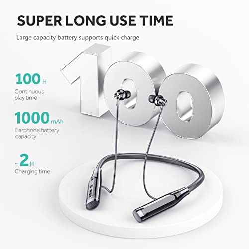 LHJRY 100 Hours Playtime Bluetooth Headphones with Mic, Magnetic, TF Card Slot, Light&Comfortable Wireless Neckband Headset, IPX5 Waterproof Sport Earbuds for Home Office Gym | The Storepaperoomates Retail Market - Fast Affordable Shopping