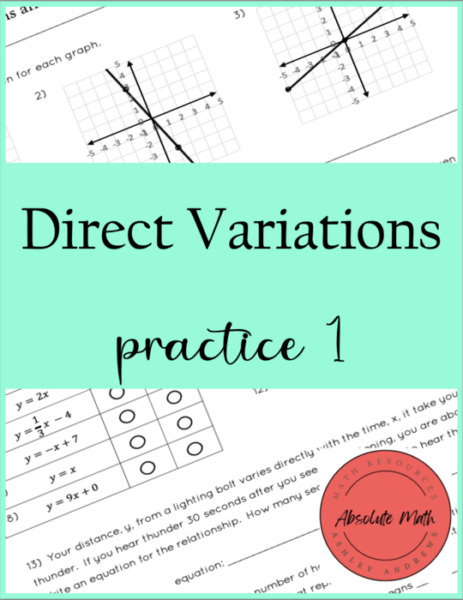 Direct Variations Practice 1