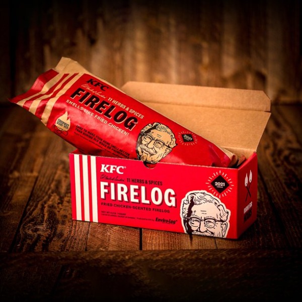 Enviro-Log KFC Fire Log – 2021 Version, 11 Herbs & Spices Fire Starter Log 4.3 Lbs for Christmas 2021 KFCLog1