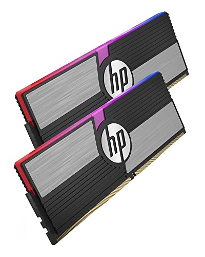 HP V10 RGB 32GB (16GBx2) Gaming RAM 3200 MHz DDR4 CL14 1.35V Desktop Computer LED Memory Kit – 48U45AA#ABC