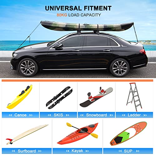 Novinter Kayak Roof Rack, Soft Roof Rack Pads for Kayak/Canoe/Surfboard/SUP/Snowboard with 2 Tie Down Straps, 2 Tie Down Rope, 2 Quick Loop Strap, and Storage Bag | The Storepaperoomates Retail Market - Fast Affordable Shopping