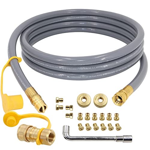5249 Propane to Natural Gas Conversion Kit, Compatible with Black-Stone 28″ & 36″ Griddles, Rangetop Combo, Tailgater & Single Burner Rec Stove – 10FT Hose and 3/8 in Quick Connect Fitting
