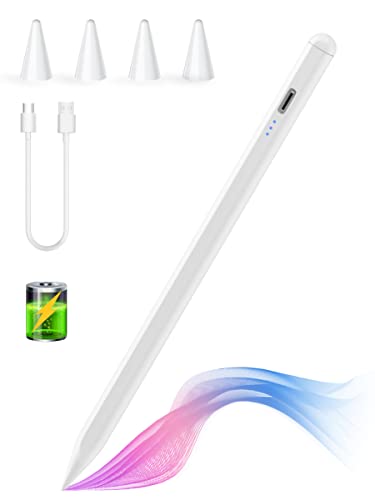 Stylus Pen for iPad, Stylus Pencil for (2018-2022) Apple iPad Pro 2021 11/12.9 Inch, iPad 6/7/8th Generation, iPad Air 4th/3rd, iPad Mini 5th Gen, for iPad Accessories Magnetic Stylus Pen, White