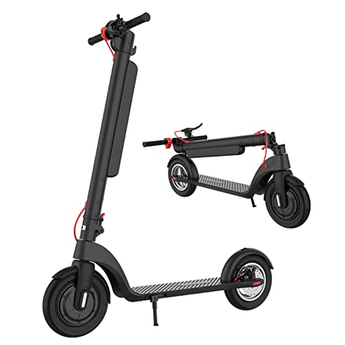 Electric Scooter External Removable Battery, Portable Electric Kick Scooter Max Range 28 Miles Folding Electric Scooters for Adults 350W Motor 10 Inch Tires for Commuter Travel