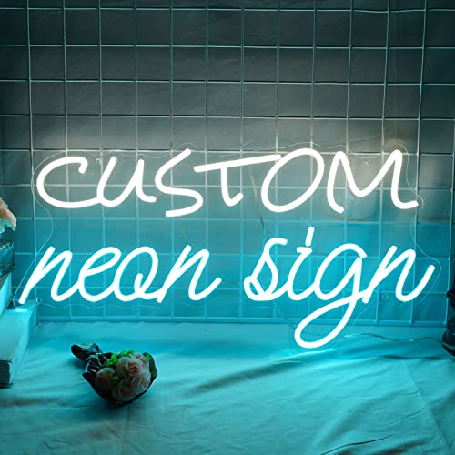CFCHNWS Custom Neon Signs ​for Bedroom Wall Decor, LED Neon Light for Bar Store Man Cave Wedding Birthday Party Decoration (1 line text 10″)