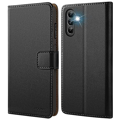 HOOMIL MagFlip Series Designed for Samsung Galaxy A13 5G Case, Premium Leather Flip Wallet Phone Case with Card Holder – Black