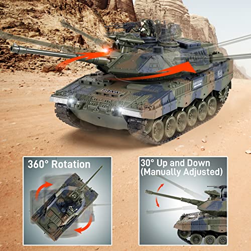 Supdex RC Tanks, 1:18 Scale German Leopard Army 2.4G Remote Control Tank Toys with Vibration Smoke Launch Bullets, 30 Mins Playtime Battle Tank Military Toys Vehicles for Boys Girls and Adults | The Storepaperoomates Retail Market - Fast Affordable Shopping