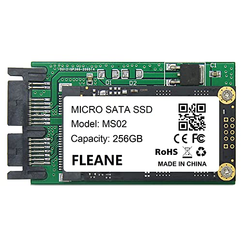 FLEANE 256GB MS02 MicroSata SSD Compatible with HP 2740p 2730p 2540p IBM X300 X301 T400S T410S Replace MK1233GSG MK1633GSG MK2533GSG 1.8″ HDD (256GB)