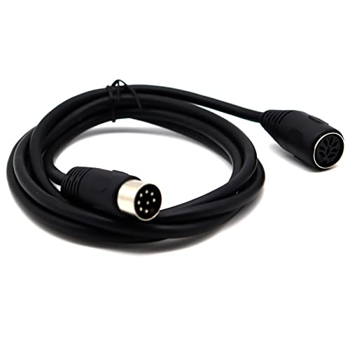 MIDI Big 8 Pin Din Cable, Disscool MIDI Big Din 8 Pin Male Plug to 8 Pin Female Audio Stereo Cable Sockets Cord Adapter for Computer(1.5m/4.9FT)