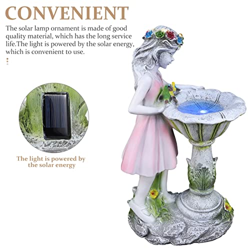 BESPORTBLE 1Pc Lovely Girl Statue Solar Light Solar Outdoor Light Resin Garden Lamp Adorn Home Decoration | The Storepaperoomates Retail Market - Fast Affordable Shopping