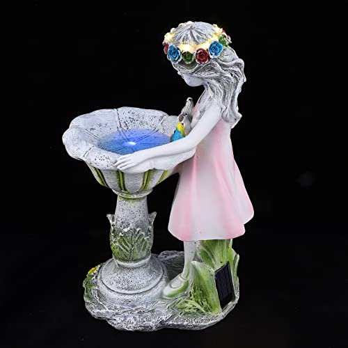 BESPORTBLE 1Pc Lovely Girl Statue Solar Light Solar Outdoor Light Resin Garden Lamp Adorn Home Decoration | The Storepaperoomates Retail Market - Fast Affordable Shopping