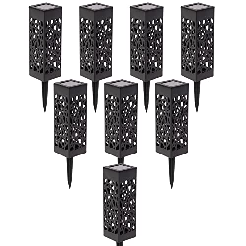 LAUREL CANYON 8 Pack Solar Path Lights, Outdoor Solar Landscape Lights with LED Bulbs, Decorative Lights for Garden, Lawn, Path, Yard, Driveway Black | The Storepaperoomates Retail Market - Fast Affordable Shopping