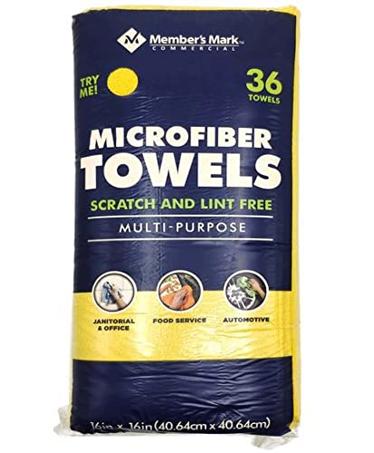 Member Mark Premium Microfiber Cleaning Towels 36 Count (Choose Color) (Yellow)