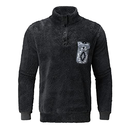 Plaid Jacket for Men,Men’s Plaid Brushed Wool Shacket Flap Pocket Lapel Button Down Long Shirt Jacket Dark Gray Plaid Shirt Men