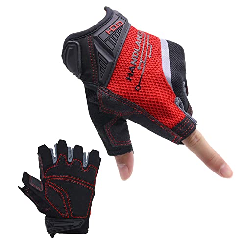Fingerless Work Gloves for Men,Utility Work Gloves for Mechanics, Flexible Breathable Fit- Padded Palm