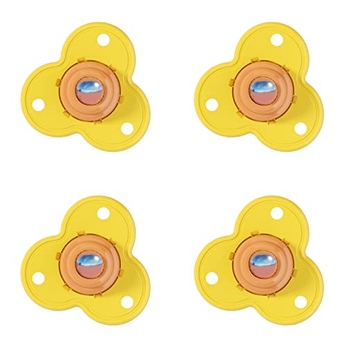 Yaroelrd 4 self-Adhesive casters, Mini Universal Wheels, Stainless Steel 360-degree Rotating Mobile Universal Wheels, Suitable for cabinets/Drawers/Trash cans/Storage Boxes (Yellow) (A-059)