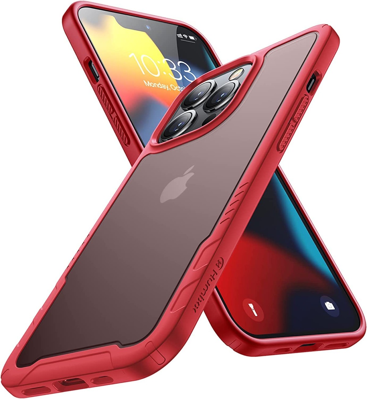 Humixx Shockproof Designed for iPhone 13 Pro Max Case [Military Grade Drop Tested] Upgraded Anti-Scratch Translucent Matte Hard Back with Soft Texture Edge, Slim Fit Protective Cover, Red | The Storepaperoomates Retail Market - Fast Affordable Shopping