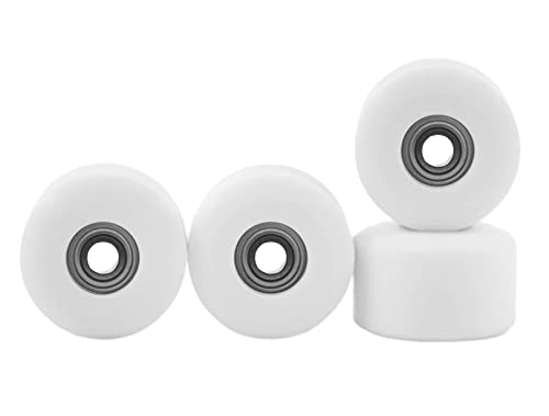 Teak Tuning Apex 61D Urethane Fingerboard Wheels – New Street Shape, 7.7mm Diameter – Ultra Spin Bearings – Made in The USA – White Snow Colorway