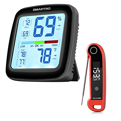 SC42 Professional Digital Hygrometer Indoor Thermometer + ST49 Instant Read Meat Thermometer