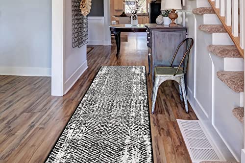 REMNAZ HOME DECOR Custom Size Non Slip Distressed Vintage Faded Style Runner Rug Mat for Hallway Kitchen, 27 in X 20 ft