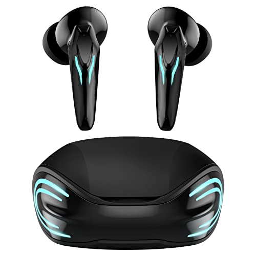 KENKUO Wireless Gaming Earbuds, Active Noise Cancelling Bluetooth Headphones, 60ms Ultra Low-Latency for Gaming, ENC Call Noise Cancelling Bluetooth 5.1 with Deep Bass, IPX6 Waterproof, Black
