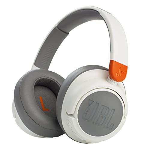 JBL Jr460NC Wireless Over-Ear Noise Cancelling Kids Headphones – White (Renewed)