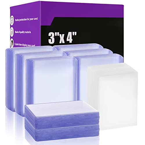 3×4″ Clear Top Card Loaders for Pokemon Cards,150 Counts Top Card Loader Protector & 300 PCS Penny Sleeves, Card Holder Collections for Baseball Sports Card Trading Card Games for MTG TCG Card