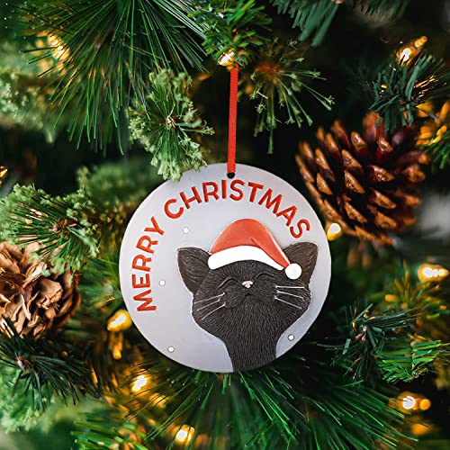 Whimsical Black Cat Merry Christmas Ornament Holiday Collectible – Happy Cat Collection – Cat Lover Gifts for Women, Cat Lover, Cat Christmas Tree Ornaments | The Storepaperoomates Retail Market - Fast Affordable Shopping