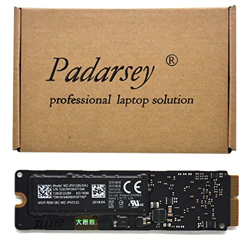 Padarsey 128GB SSD (PCIe 3.0 x4, SSUBX) Compatible for MacBook Air 13″ A1466 (Early 2015, 2016, Mid 2017)