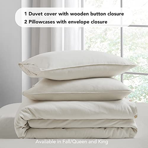 DAPU Linen Duvet Cover Set – French Linen Cotton Blend Natural Flax Soft Breathable Bedding 3 Pcs Set – 1 Duvet Cover 2 Pillowcases (Beige, Queen/Full) | The Storepaperoomates Retail Market - Fast Affordable Shopping