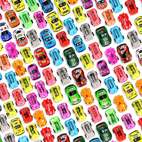Chalyna 100 Pieces Car Party Favors Mini Toy Cars Pull Back Cars Assorted Mini Cars Fun Car Pack Mini Plastic Cars Small Car for Birthday Party Cake Toppers Supplies (Multiple Style)