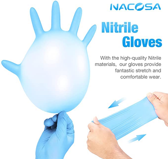 Nacosa Nitrile Gloves 1000 Count Medium Disposable Exam Glove Latex Powder Free Examination Medical Gloves Blue for Medical Use Cooking Cleaning & More | The Storepaperoomates Retail Market - Fast Affordable Shopping