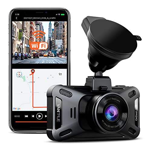 Vantrue X4S True 4K 5G WiFi Dash Cam, 2160P Car Camera with Free App, 24/7 Parking Mode, Night Vision, Optional GPS, Motion Detection, Collision Detection, 1080P@120FPS, Capacitor, Support 512GB Max