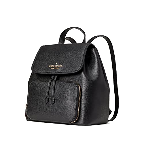 Kate Spade New York Darcy Flap Fashion Leather Backpack (Black) Medium