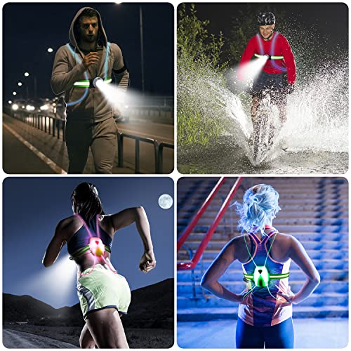 Labeol LED Reflective Running Vest with High Visibility Front Safety Light,6 Bright Colors Lights for Runners,USB Rechargeable Reflective Accessories for Men/Women Running,Walking,Cycling | The Storepaperoomates Retail Market - Fast Affordable Shopping
