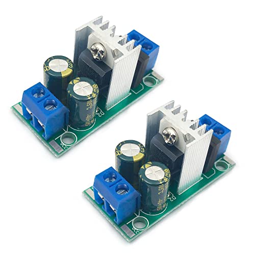 FainWan 2PCS Three Terminal Voltage Regulator Module LM7812 DC or AC to DC 12V Output 1.2A Max Power Supply Module Terminal and 5×2 Pins Output