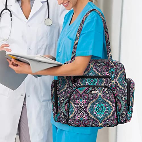 LoDrid Nurse Tote Bag with Padded Bottom, Nurse Utility Bag for Home Health, Nurse Work Tote Bag with Zip-Top Closure, 15.6″ Laptop Layer, Multiple Pockets for Nurse Supplies, Totem, Bag Only | The Storepaperoomates Retail Market - Fast Affordable Shopping