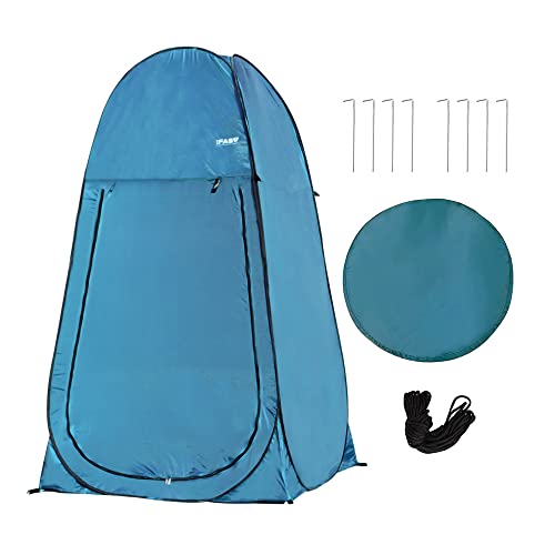 Camping Shower Tent Instant Pop Up Privacy Tents,Portable Outdoor Changing Dressing Room,Sun Shelter with Windows,Camp Toilet Tent for Beach Fishing Hiking (Light Blue)