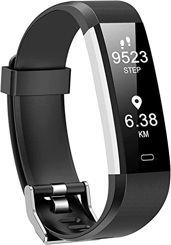 Kummel Fitness Tracker with Heart Rate Monitor, Waterproof Activity Tracker with Pedometer & Sleep Monitor, Calories, Step Tracking for Women Men Black